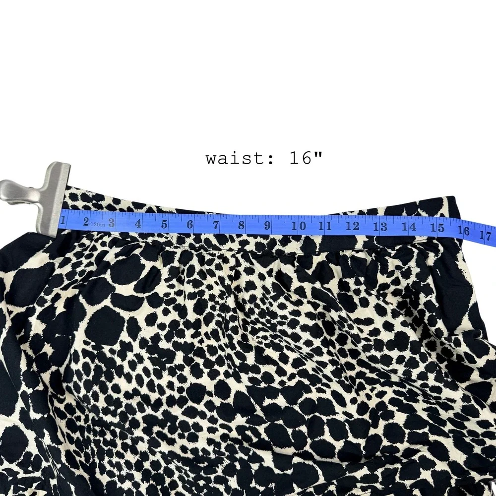 Who What Wear Women Black White Animal Print Tiered Midi Skirt Size 10‎ Cotton